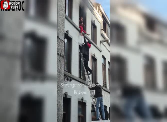 Video :In Mons, neighbors save a woman and her dog from a fire